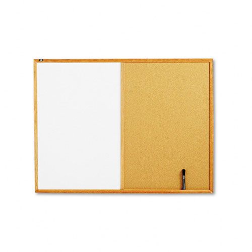 Quartet Dry Erase MelamineCork Board 48 x 36 Oak Frame