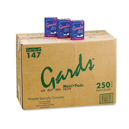 Hospital Specialty #4 Gards Maxi Pads, 250