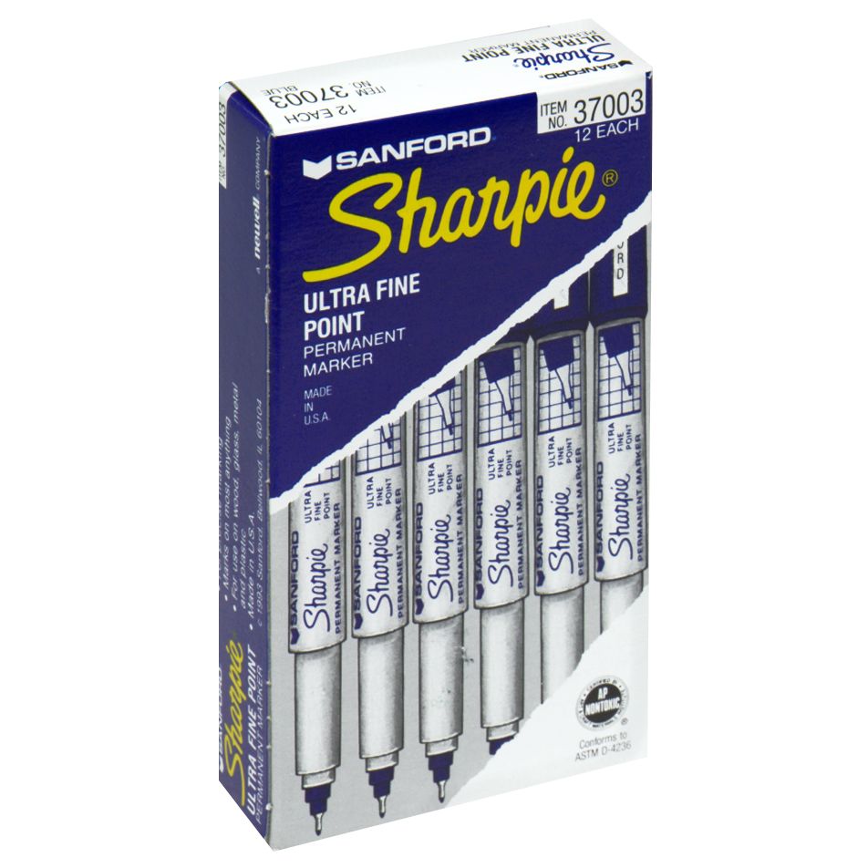 Sharpie Permanent Marker Ultra Fine Point Blue 12 ultra fine point