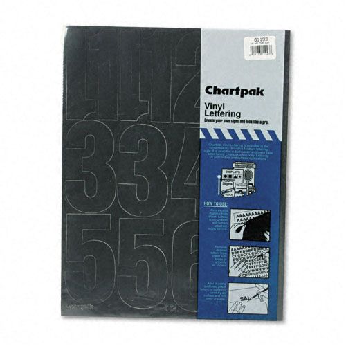 Chartpak Press On Vinyl Numbers 4 High Black