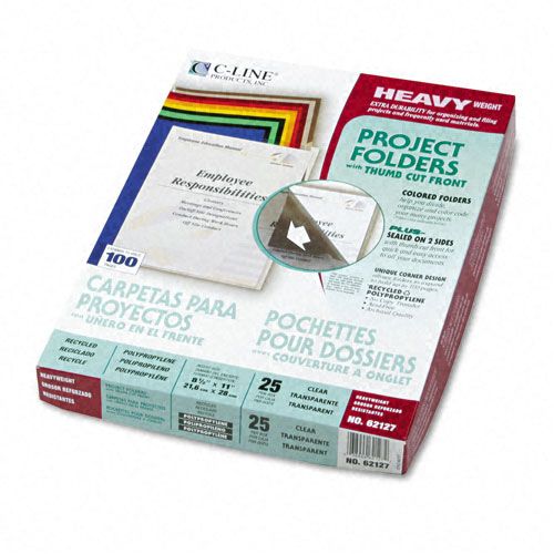 C Line Poly Project Folders Jacket Letter Clear 25bx