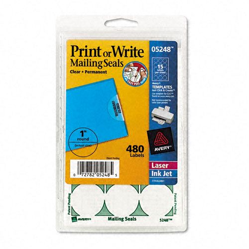 Avery Perforated Mailing Seals Clear 480Pack