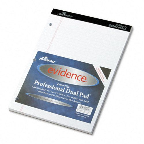 Ampad Evidence Pad LegalWide Rule White 100 Sheets