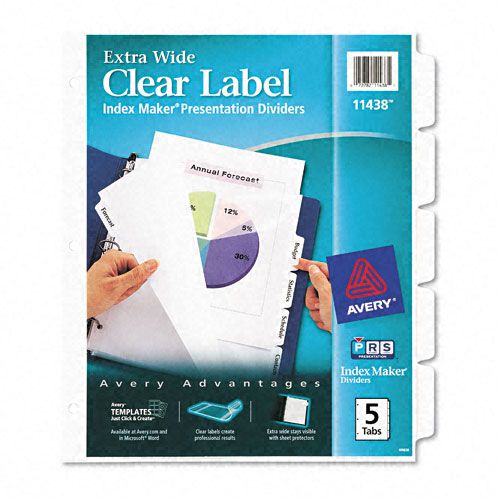 Avery Index Dividers Extra Wide Labels 5 Tab Legal