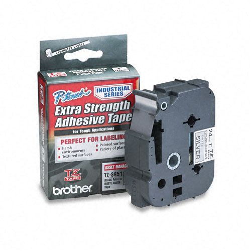 Brother Laminated Adhesive Tape 1 Black on Silver