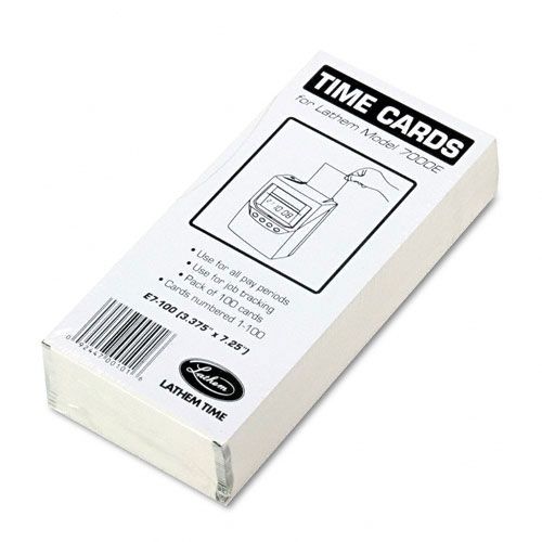 Lathem Time Lathem 7000E Two Sided Time Cards Numbered 1 100