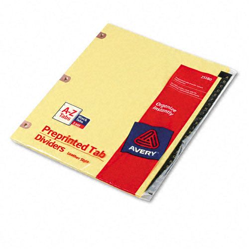 Avery Reinforced Leather Dividers 25 Tab A Z Black