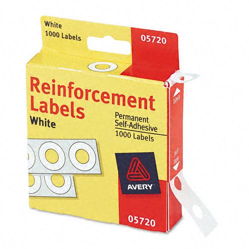 Avery Polyvinyl Hole Reinforcements White 1000Pk