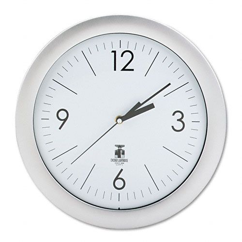 Chicago Lighthouse Quartz Flat Rim Clock, 13-1/4", Silver at Kmart.com