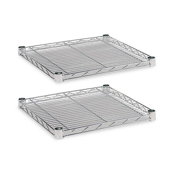 Alera Industrial Wire Shelves, Silver, 18x18, Two/pack. ALESW581818SR