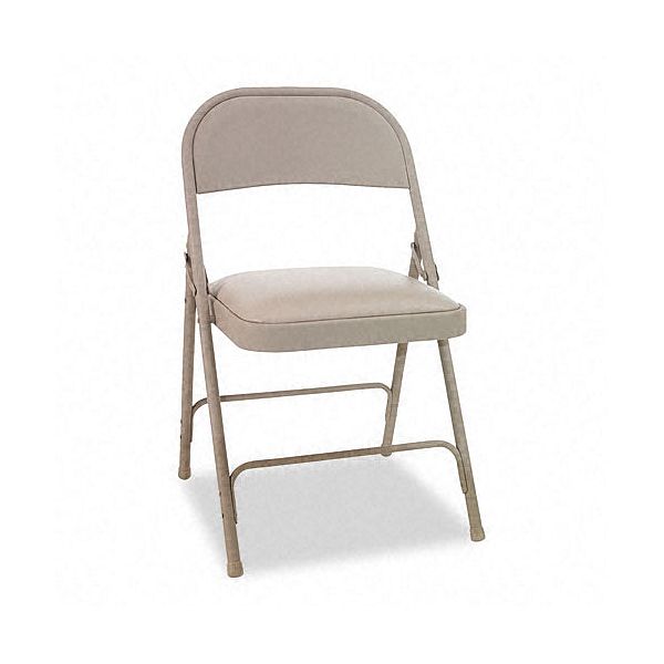 Alera Steel Folding Chair With Padded Seat, Tan ALEFC94VY50T