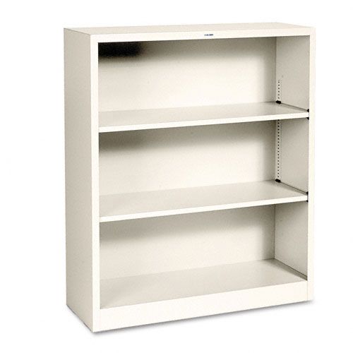 HON Metal Bookcase, 3 Shelves, 41h, Putty