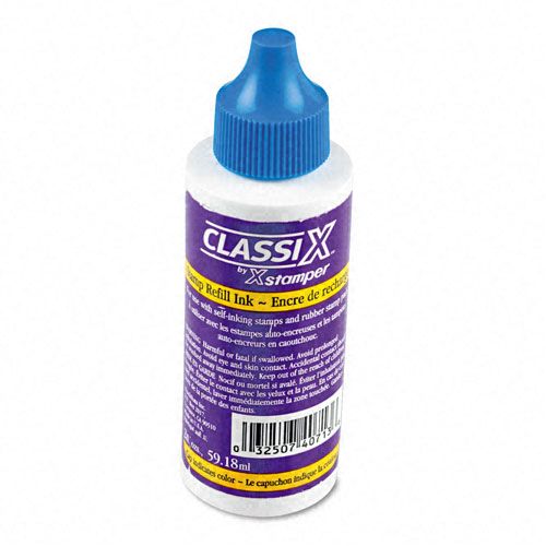 ClassiX Refill Ink for Classix Stamps 2 oz Bottle Blue