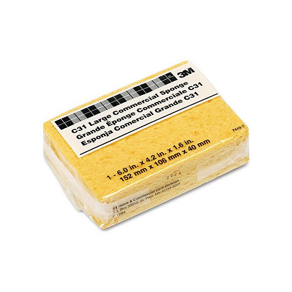 3m Commercial Cellulose Sponge, Yellow, 4-1/4 X 6 MMMC31