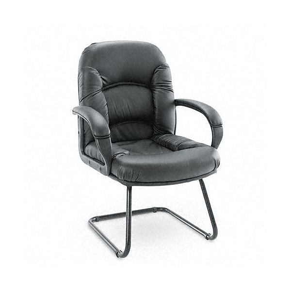 Alera Nico Guest Chair, Black Leather ALENI43CS10B