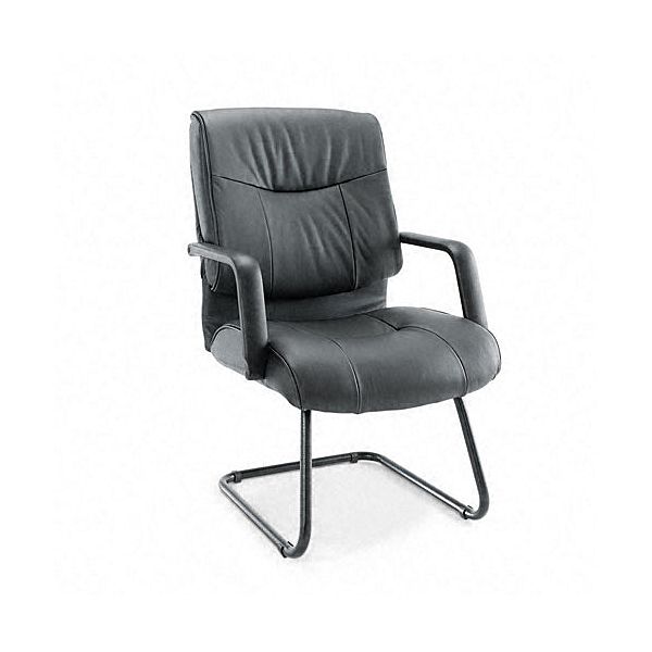 Alera Stratus Series Leather Guest Chair, Black ALEST43LS10B