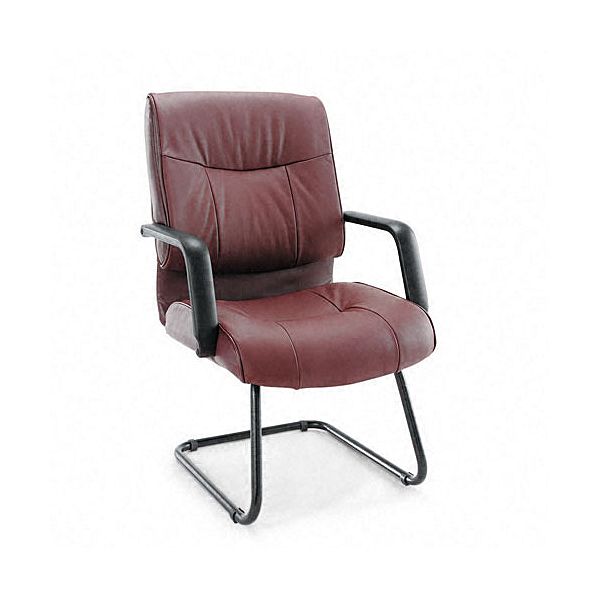 Alera Stratus Series Leather Guest Chair, Burgundy ALEST43LS30B