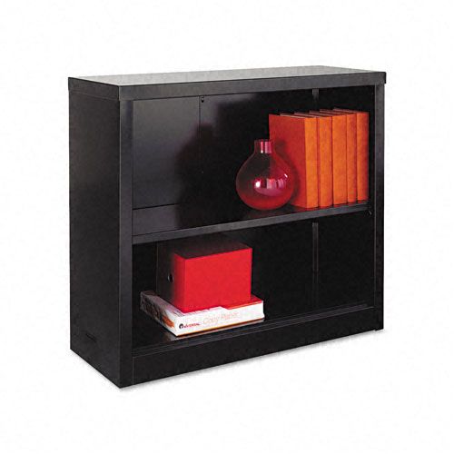 Alera Steel Bookcase, 2 Shelves, 34-1/2wx13dx30h, Black