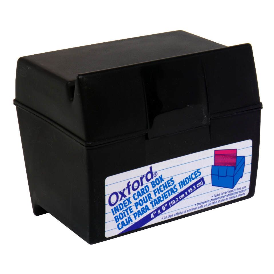 Oxford Index Card Box 4 x 6 Inch 1 box