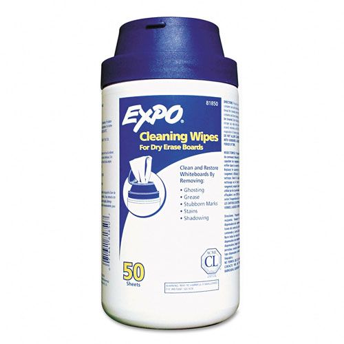 EXPO Dry Erase Board Cleaning Wet Wipes 50container