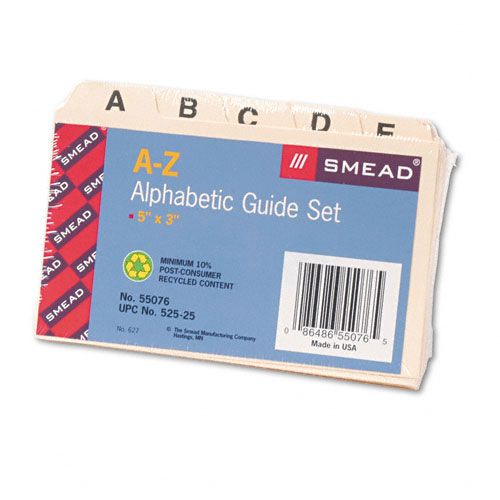 Smead Manila Self Tab Card Guides Alpha 15 Tab 25St