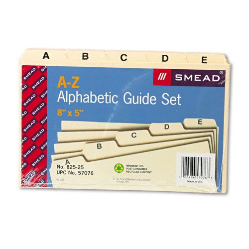 Smead Card Guides Alpha 15 Tab 5 x 8 25Set