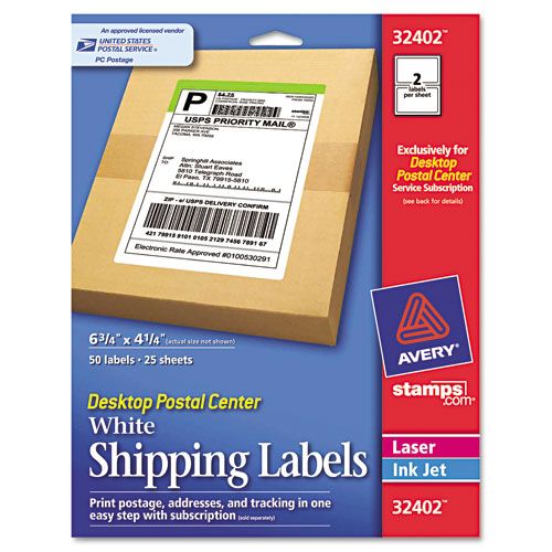 Avery Desktop Postal Center Shipping Labels