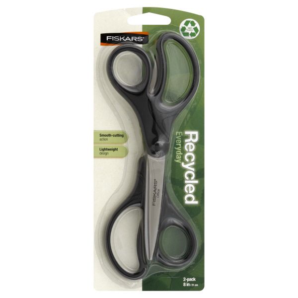 Fiskars Scissors Recycled Everyday 8 Inch 2 pair