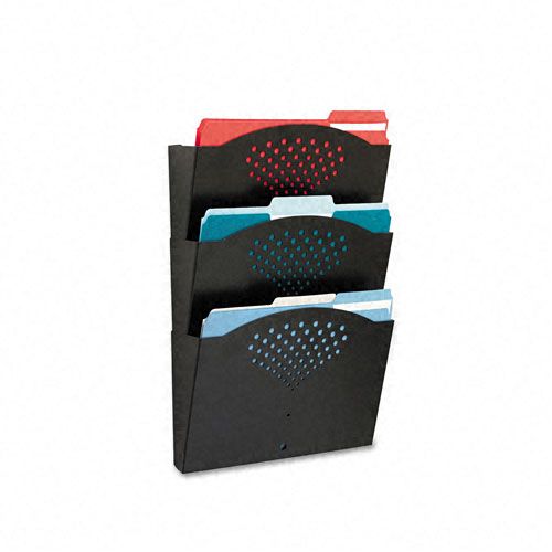 Safco Steel Wall Pockets Letter Three Pockets Black