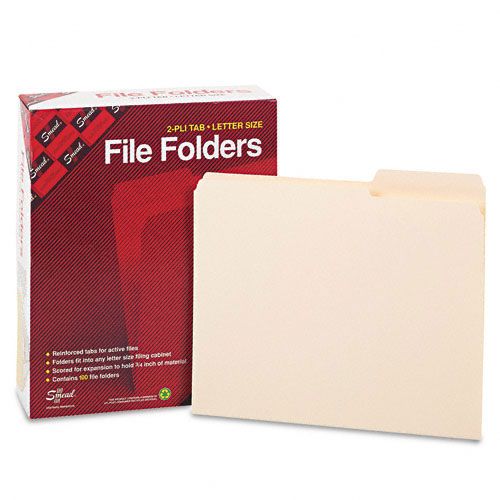 Smead Manila Reinforced Guide Height File Folders