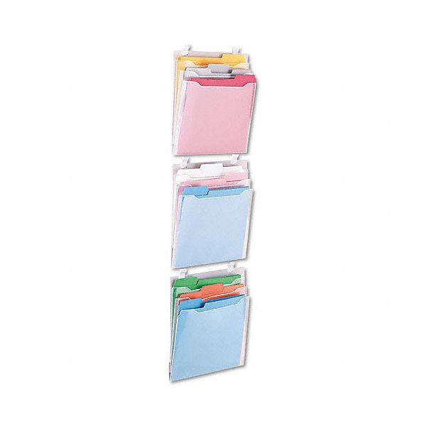 Advantus Transparent Three-pocket Panel Wall Organizers AVT75316