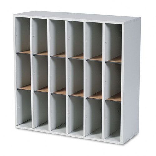 Safco Wood Mail Sorter Adjustable Dividers 18 Sections