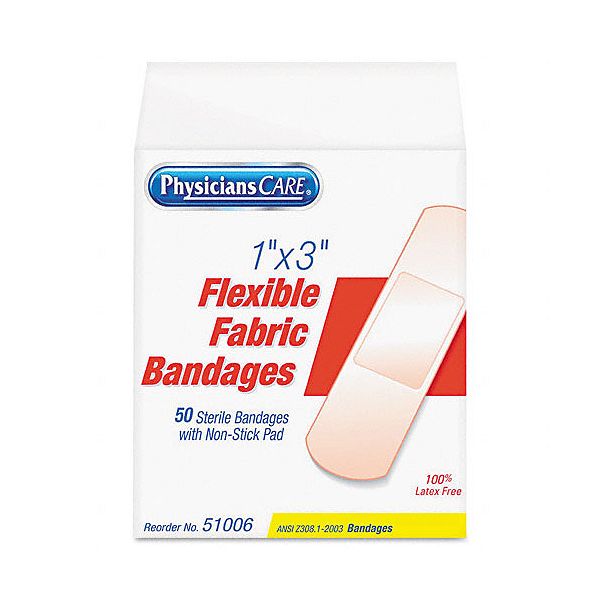 Acme United Fabric Adhesive Bandages,1 X 3, 50 Per Box ACM51006