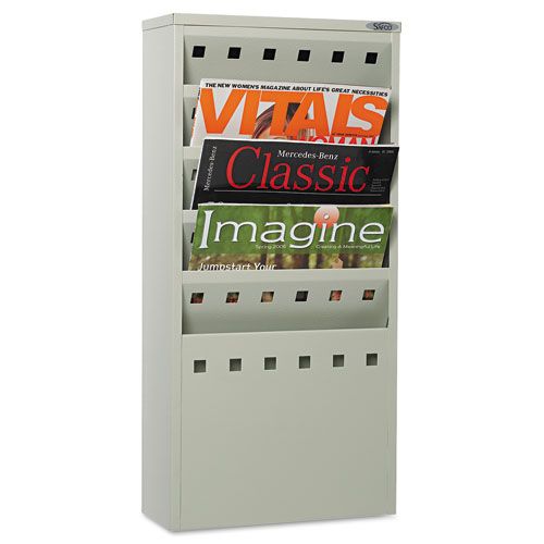 Safco Steel Magazine Racks, 5 Pockets, 10x4x20 1/2, Gray at Kmart.com