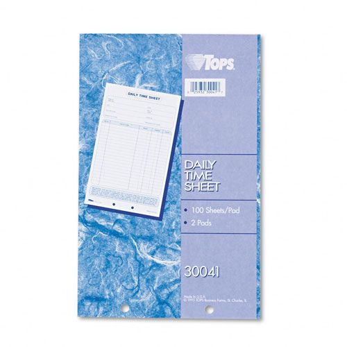 TOPS Employee Daily Time and Job Sheet