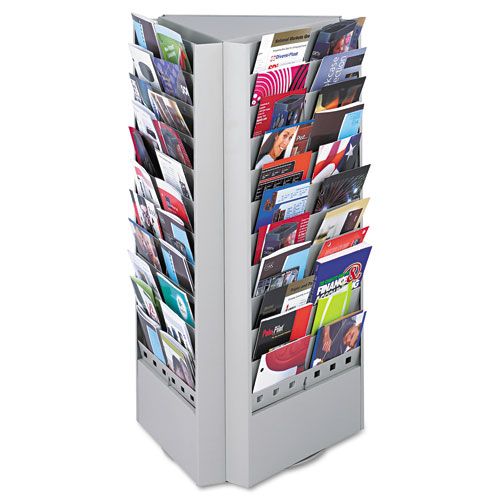 Safco Steel Rotary Brochure Rack 17 x 15 x 30 12 Gray