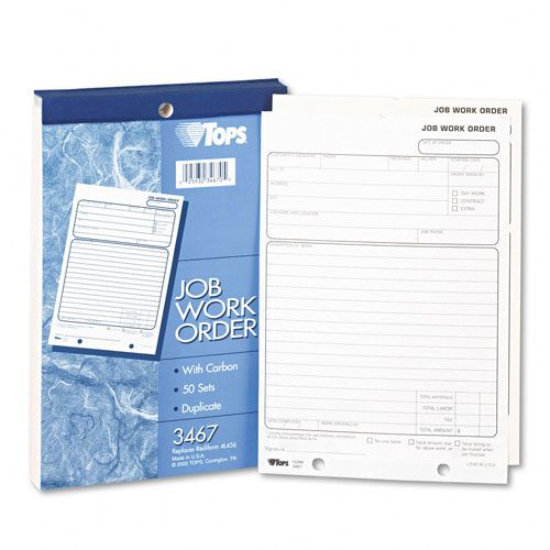 TOPS Job Work Order 55x85 Carbon Duplicate 50 Sets