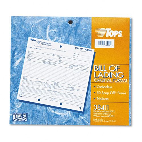 TOPS Snap Off Bill of Lading Short Form