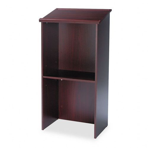 Safco Stand Up Lectern with Adjustable Shelf Mahogany