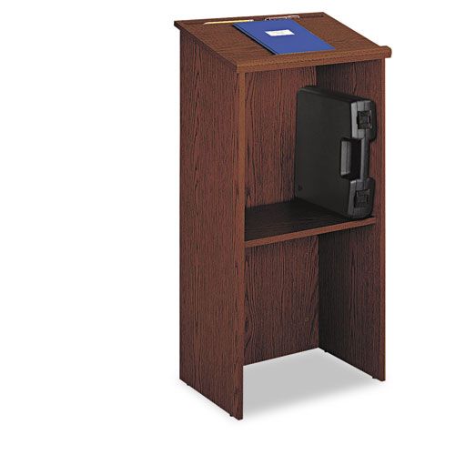 Safco Stand Up Lectern with Adjustable Shelf Cherry