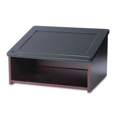Safco Tabletop Lectern with Open Storage Area Mahogany