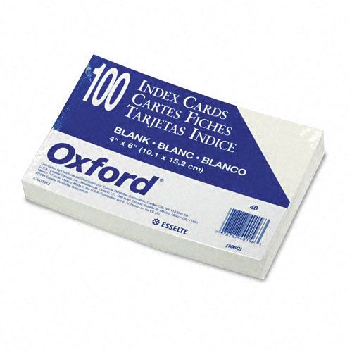 Oxford Unruled Index Cards 4 x 6 White 100 per Pack