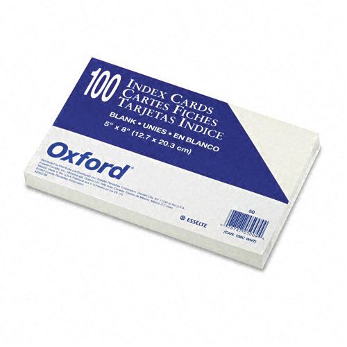 Oxford Unruled Index Cards 5 x 8 White 100 per Pack