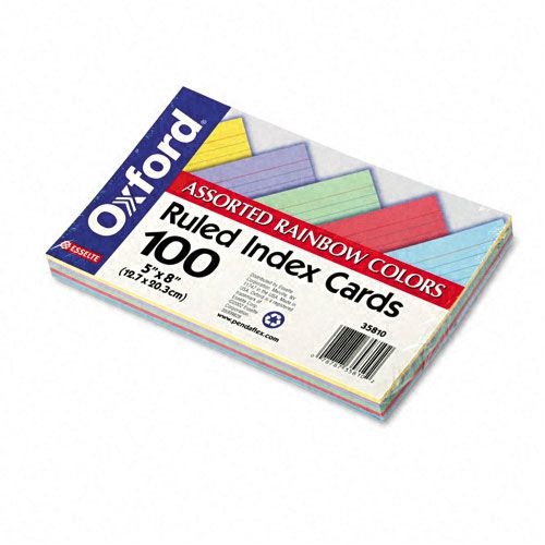 Oxford Ruled 5 x 8 Index Cards Assorted Colors 100Pk