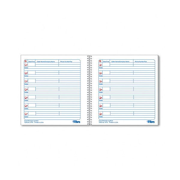 TOPS Voice Message Log, 8-1/4 X 8-1/2, 700-Message Book