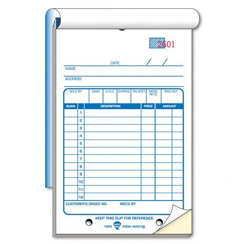 TOPS Carbonless Triplicate Sales Slip 50 Sets per Book