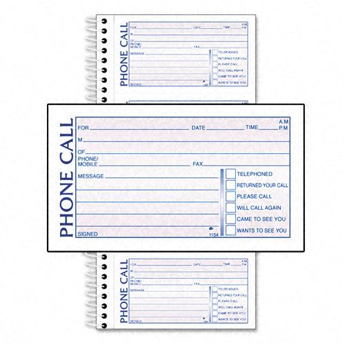 Adams Spiralbound Phone Message Book