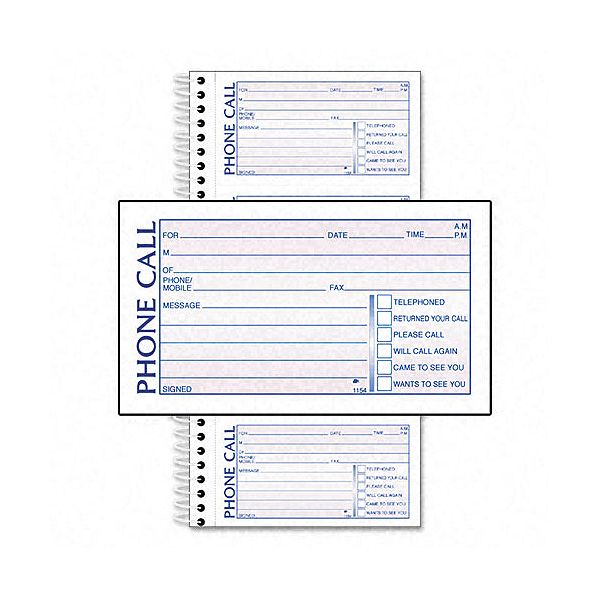 Adams Spiralbound Phone Message Book ABFSC1154D