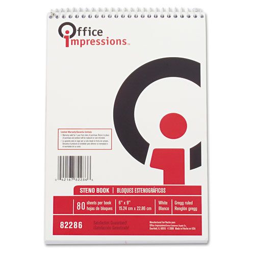 Office Impressions White Wirebound Steno Book