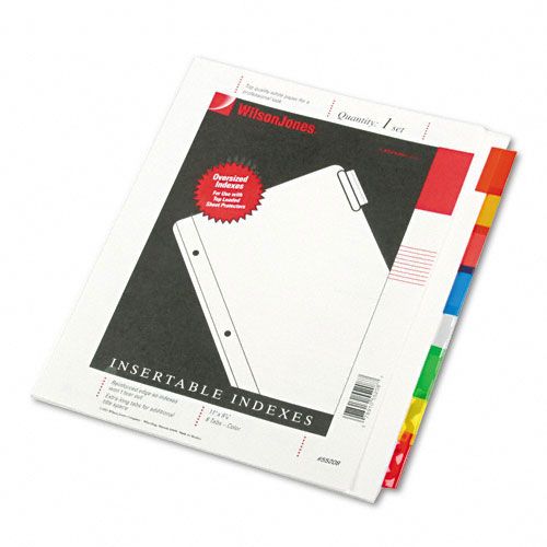 Wilson Jones Oversized Clear Reinforced Insertable Tab Index